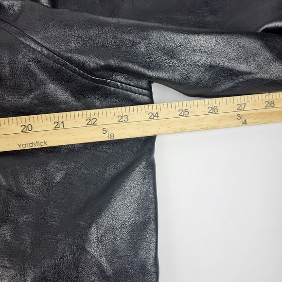 New Look Women's Black Faux Leather Jacket Coat Size 1X - Picture 10 of 14
